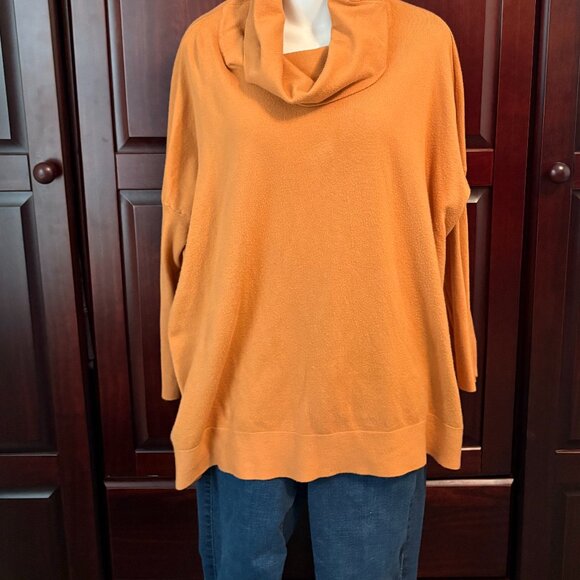 Cowl Neck Dolman Sleeve Sweater in Gold - Picture 3 of 10